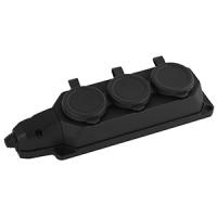 Колодка 3-мест 16А черный каучук заземление IP44