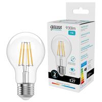 Лампа свд 220В E27 11Вт 4100К 930лм стандарт A60 прозрачная филамент Gauss 
