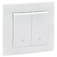 Валенсия белый переключатель 2кл скрытая 10А IP20 