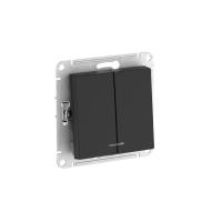 AtlasDesign карбон выключатель 2кл скрытая 10А IP20 быстрозажим.клем.  