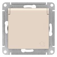 Атлас бежевый розетка скрытая 1-мест заземление с крышкой шторки IP20 