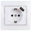 Мира белый розетка скрытая 1-мест заземление USB IP20