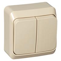 Этюд кремовый выключатель 2кл открытая 10А IP20 