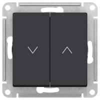 AtlasDesign карбон выключатель 2кл скрытая 10А IP20  для жалюзи
