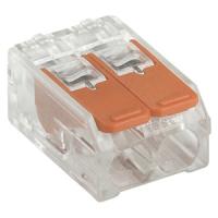 Клемма 2*4,0мм2 с рычажком компактная прозрачный IEK 100шт