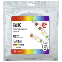 Лента свд 12В 14,4Вт/м 60свд/м RGB 5050 IP65 IEK 5м