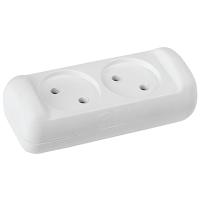Колодка 2-мест 10А белый пластик IP20 ЭРА ABS-пластик