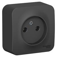 Бланка антрацит розетка открытая 1-мест IP20 