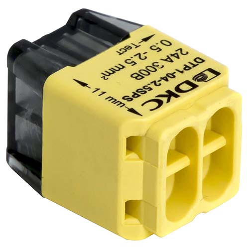 Клемма 4*2,5мм2 компактная желтый DKC 4шт