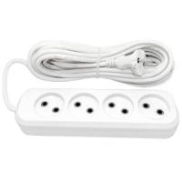 Удлинитель 4-мест 5м ПВС 2*0,75 белый Jett  