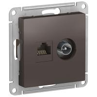 AtlasDesign мокко розетка RJ45+TV скрытая 2-ая 