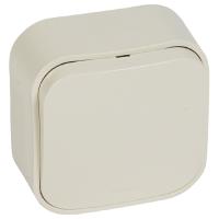 Кутео слоновая кость выключатель 1кл открытая 10А IP20  