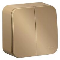 Бланка выключатель открытая титан 2кл 10А IP20 