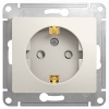 Глосса молочный розетка скрытая 1-мест заземление шторки IP20 