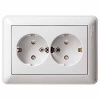 Вессен59 белый розетка скрытая 2-мест заземление шторки IP20 