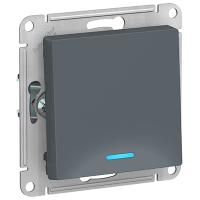 Атлас грифель выключатель 1кл с подсветкой скрытая 10А IP20 