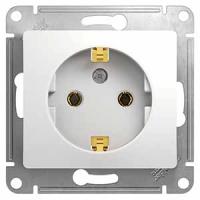 Глосса белый розетка скрытая 1-мест заземление IP20
