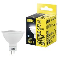 Лампа свд 220В GU5.3 5Вт 6500К 500лм MR16 матовая IEK 