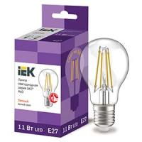 Лампа свд 220В Е27 11Вт 3000К 1320лм стандарт A60 прозрачная филамент IEK 