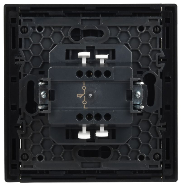 Фортепиано серый выключатель кнопочный 1кл скрытая 10А IP20 