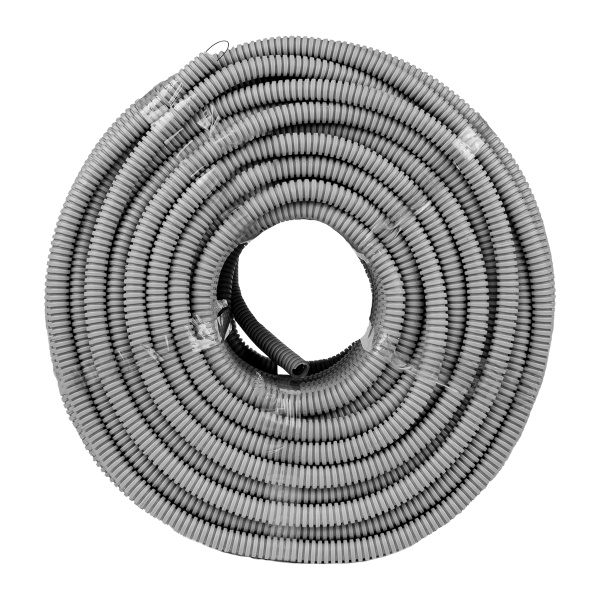 Труба гофра 16мм ПВХ 100м серый EKF с протяжкой 