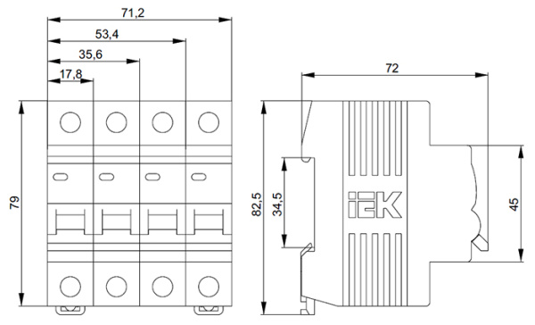 Автомат 4Р 50А C 4,5кА ВА47-29 IEK 