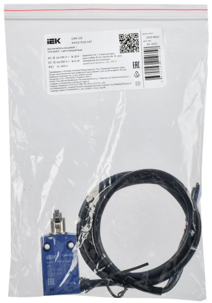 Выключатель концевой толкатель с роликом IP67 C6N-123 IEK вертик. нажимной