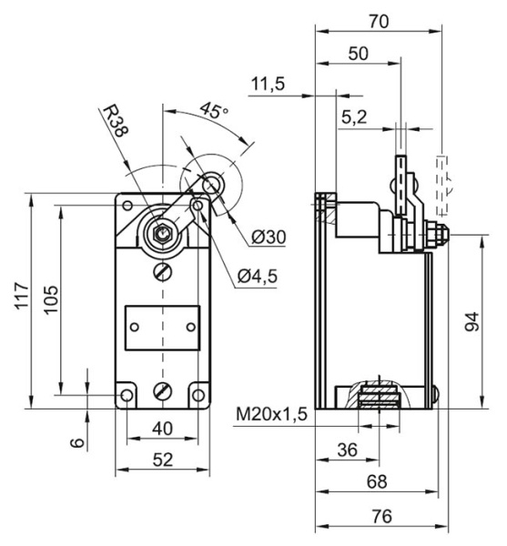 Выключатель концевой рычаг с роликом IP55 ВП 16Г-23Б-231-55 IEK 