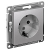 AtlasDesign алюминий розетка скрытая 1-мест заземление IP20 