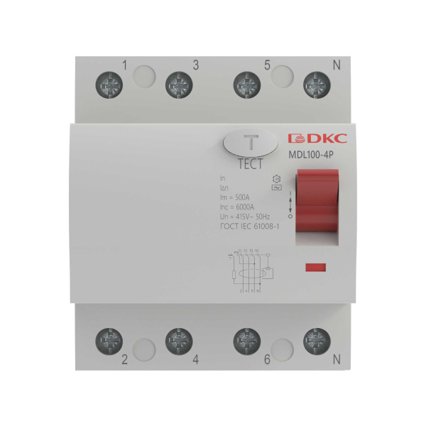 Выключатель дифференциальный (УЗО) 4Р 63А 300мА AC 10кА MDL100 DKC YON