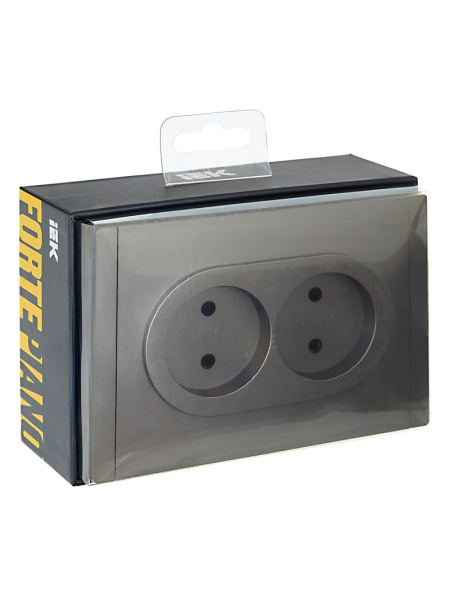 Фортепиано сталь розетка скрытая 2-мест шторки быстрозажим. клем. IP20 