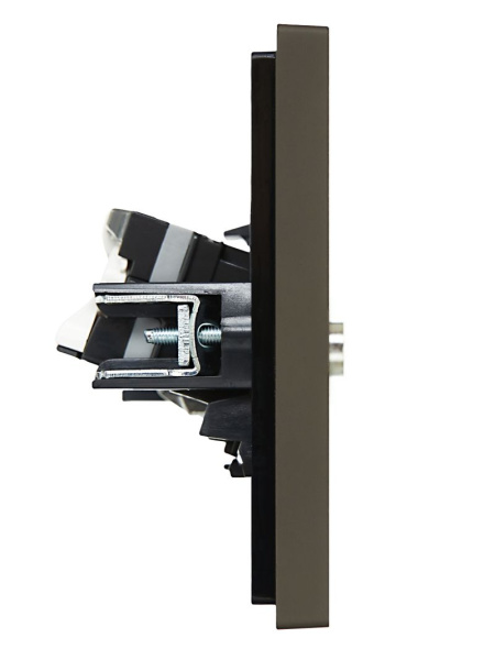 Фортепиано серый механизм RJ45+TV скрытая 2-ая 