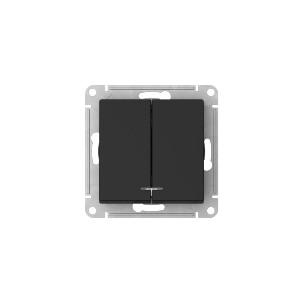 AtlasDesign карбон выключатель 2кл скрытая 10А IP20 быстрозажим.клем.  