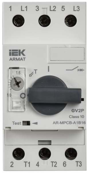 Автомат защиты двигателя 1-1,6А GV2P IEK ARMAT