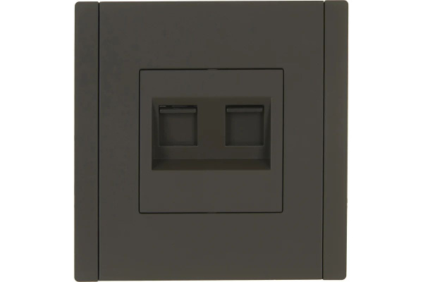 Фортепиано серый механизм RJ45 2x8(8) скрытая 2-ая 