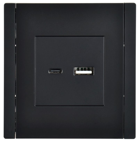 Фортепиано черный механизм USB A+C скрытая 2-ая 3,1А