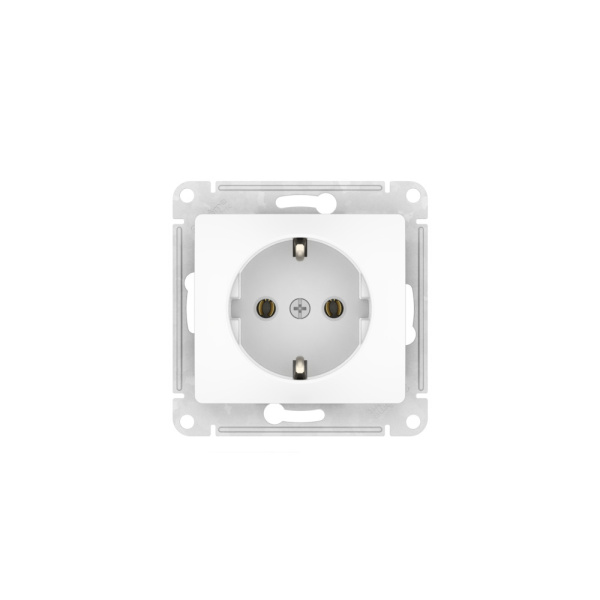 Атлас белый розетка скрытая 1-мест заземление быстрозажим. клем. IP20 