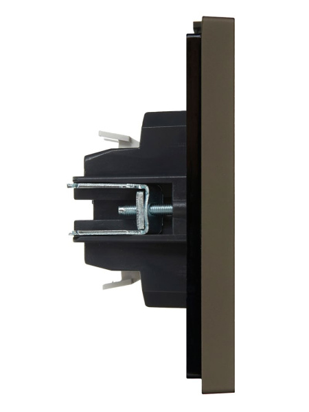 Фортепиано серый переключатель 2кл с подсветкой скрытая 10А IP20 