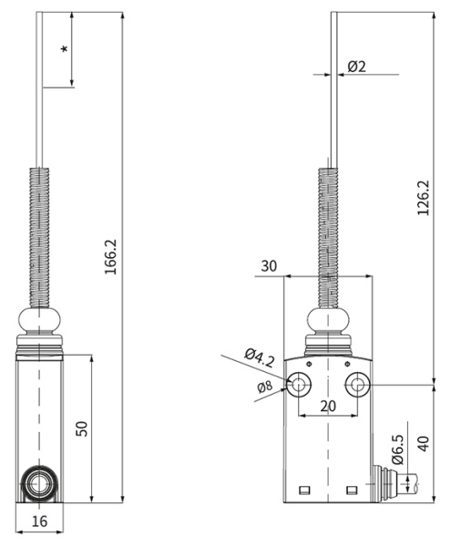 Выключатель концевой гибкий пружинный стержень IP67 C6N-169 IEK