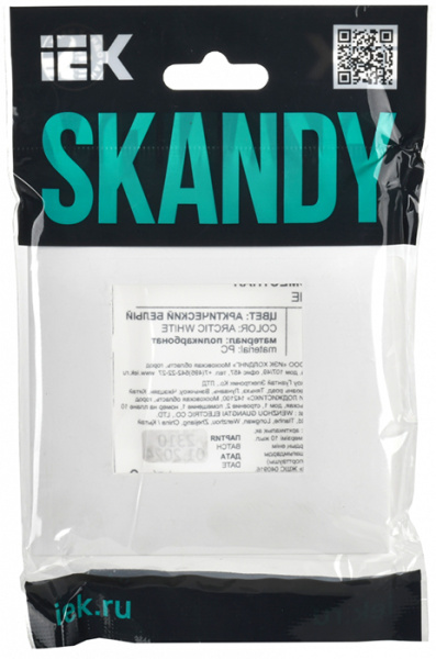 SKANDY Рамка 1-мест. SK-F01W арк. бел. IEK
