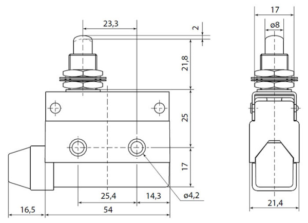Выключатель концевой толкатель IP65 ВККП-7310(AZ-7310) TDM 