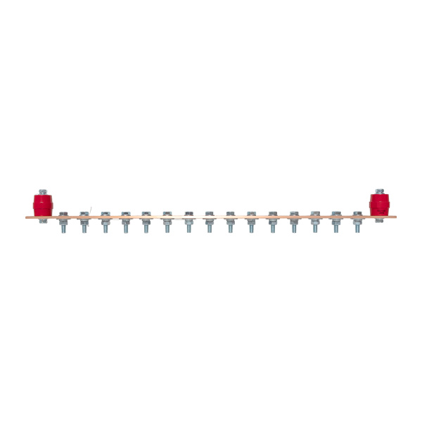 Главная заземляющая шина с изоляторами на 15 подключений ГЗШ-15 Сu EKF