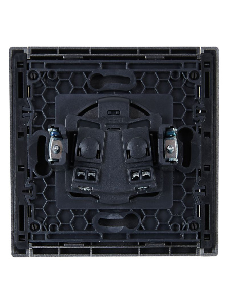 Фортепиано сталь розетка скрытая 1-мест шторки IP20