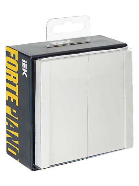 Фортепиано белый переключатель 2кл скрытая 10А IP20