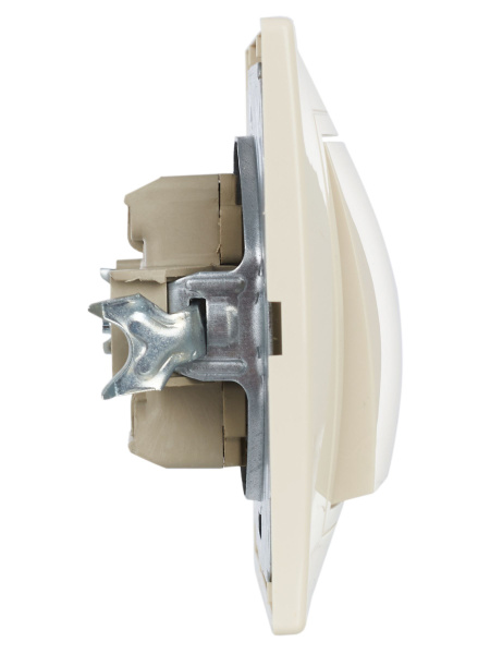 Кварта кремовый выключатель 2кл скрытая 10А IP20 