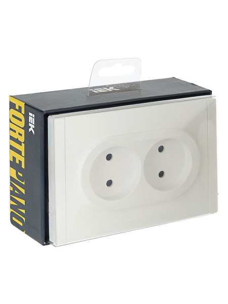 Фортепиано белый розетка скрытая 2-мест IP20 