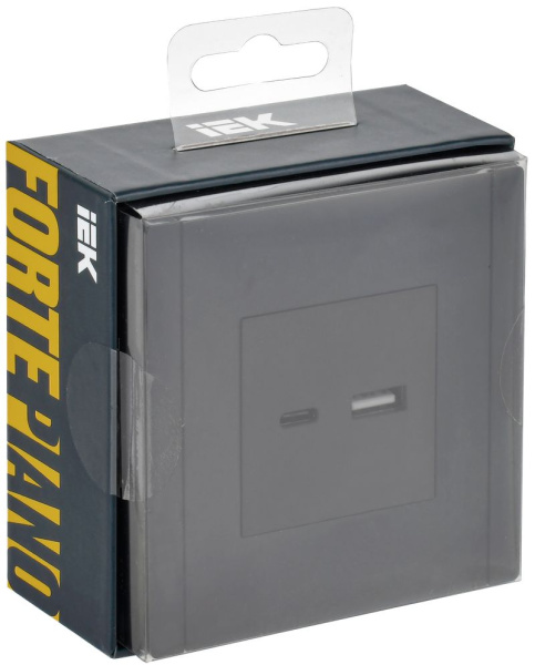 Фортепиано серый механизм USB A+C скрытая 2-ая 3,1А