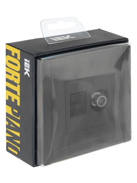 Фортепиано серый механизм RJ45+TV скрытая 2-ая 