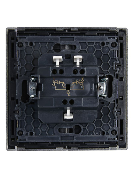 Фортепиано сталь выключатель 2кл с подсветкой скрытая 16А IP20 