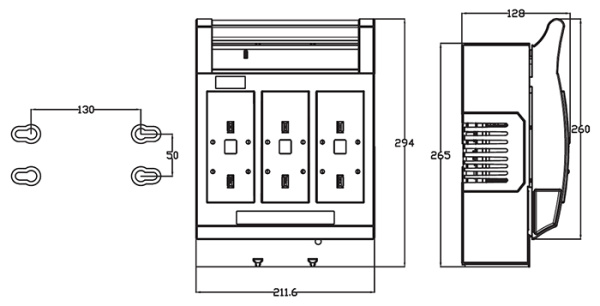 Разъединитель 3Р 400А горизонтальный ПВР DEKraft 